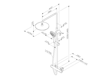 Душевая стойка Am.Pm Like F0780464 настенная цвет хром с термостатом