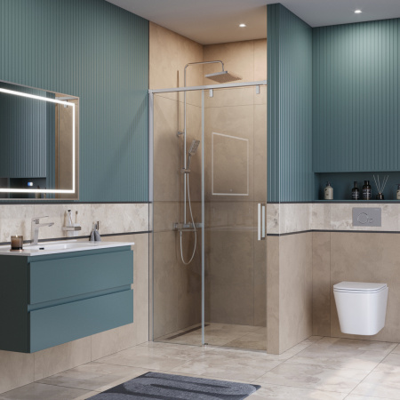 Душевая дверь BelBagno SOFT CLOSE-1 SOFT_CLOSE-1-BF-1-110-C-Cr 110х200 стекло прозрачное профиль хром