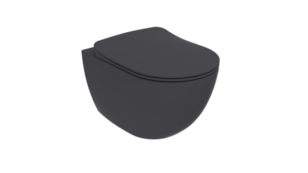 Чаша унитаза подвесная Creavit Free FE322-11AM00E-0000 цвет антрацит матовый без сиденья смыв торнадо