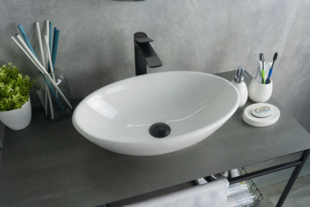 Раковина керамическая Gid Lago 51109 52х32 накладная цвет белый
