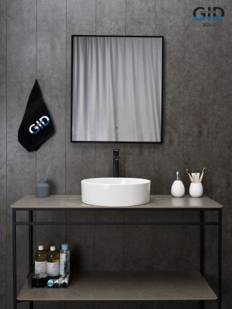 Раковина керамическая Gid Esfera 51143 40х40 накладная цвет белый без отверстий под смеситель