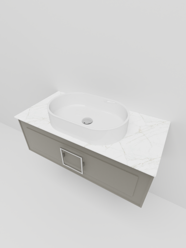 Тумба со столешницей La Fenice CUBO NFNC-01-CUB-C-100-3-GG 100х36х49 подвесная цвет бежевый - фото 3