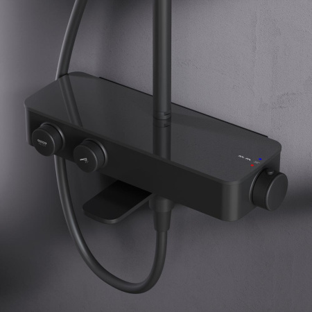 Душевая стойка Am.Pm Inspire V2.0 F0750A522 настенная цвет черный с термостатом