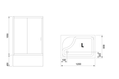 Душевой уголок Royal Bath BP RB8120BP-T-BL-L 120х80 стекло прозрачное профиль черный с поддоном - фото 4 Душевой уголок Royal Bath BP RB8120BP-T-BL-L 120х80 стекло прозрачное профиль черный с поддоном - фото 4