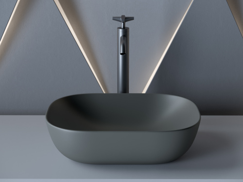 Раковина Ceramica Nova ELEMENT 46 см CN6009MDH накладная цвет темный антрацит матовый - фото 2