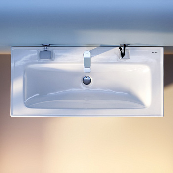 Раковина из сантехнического фарфора Am.Pm X-Joy M85AWCC1002WG64 99х45 встраиваемая цвет белый 1 отверстие под смеситель