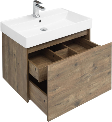 Комплект мебели: тумба с раковиной + зеркало Aquanet Nova Lite 00254217 75,7х46х136,5 напольный/подвесной - фото 3