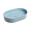 Раковина из сантехнического фарфора Ceramica Nova ELEMENT CN6048ML 60х40 накладная цвет синий без отверстий под смеситель