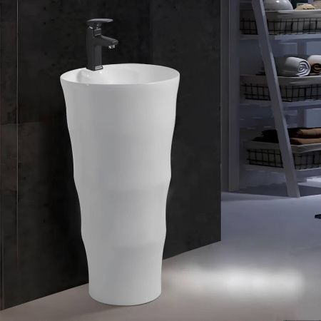 Раковина из сантехнического фарфора Cerutti SPA CT7833 40х40 напольная цвет белый 1 отверстие под смеситель