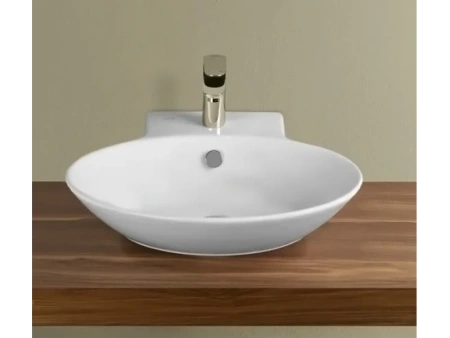 Раковина из сантехнического фарфора Vitra Geo 4424B003-0001 60х49 накладная цвет белый 1 отверстие под смеситель