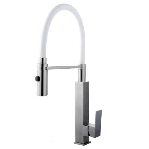 Смеситель для кухни Fashun A54102-8 на мойку сатин/белый - фото 2