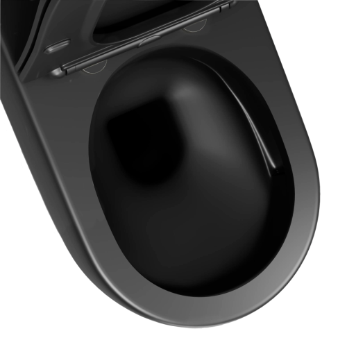 Унитаз напольный с бачком Taliente Arte Vortex 3 AR33043 Nero черный с сиденьем безободковый смыв торнадо - фото 2