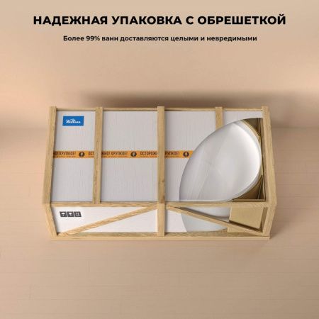 Ванна акриловая Wellsee Excellence Pro 28760303R 170х75 пристенная овальная с ножками