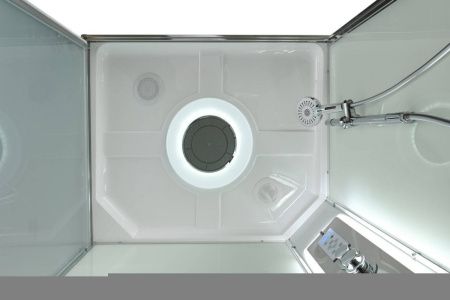 Душевая кабина AvaCan K K2010LED 100х100 прямоугольная с крышей ориентация универсальная