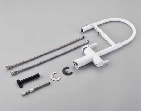 Смеситель для кухни Rose R358C на мойку белый