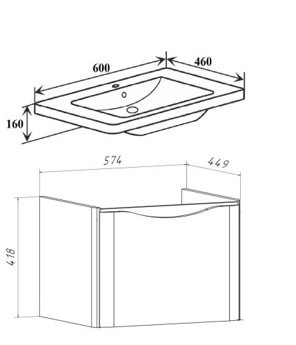 Тумба под раковину Runo Тоскана 00-00001412 60х40 подвесная цвет белый - фото 4
