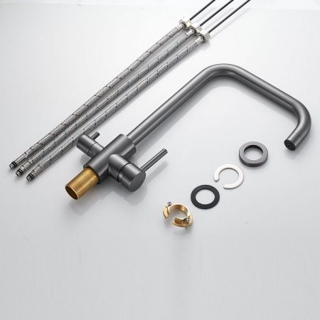 Смеситель для кухни Raffine F118T на мойку оружейная сталь