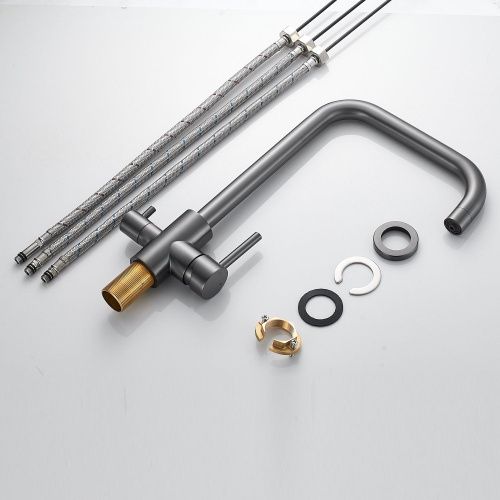 Смеситель для кухни Raffine F118T на мойку оружейная сталь - фото 4