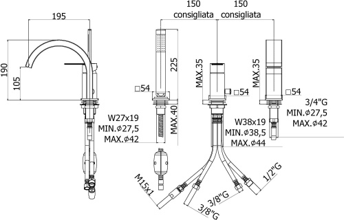 Смеситель Paffoni Tango TA040CR на борт ванны хром - фото 2