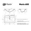 Раковина из искусственного камня Paola Paola Mario 600 60х40 полувстраиваемая цвет белый