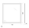 Зеркало с подсветкой BelBagno SPC-GRT-750-800-LED-TCH 80х80 подвесное