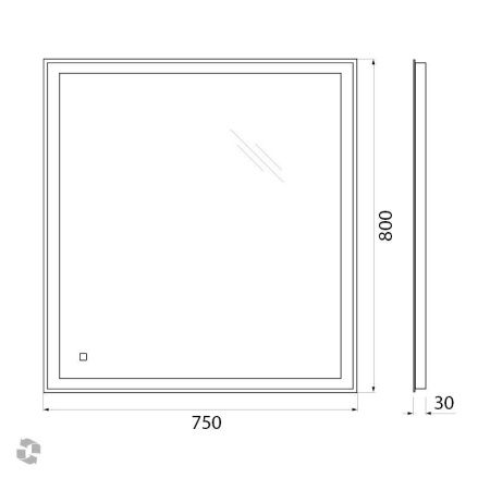 Зеркало с подсветкой BelBagno SPC-GRT-750-800-LED-TCH 80х80 подвесное