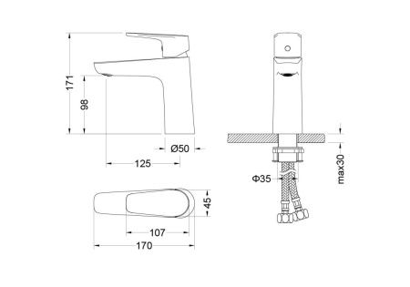 Смеситель Aquatek БЕТТА AQ1110MB на раковину черный