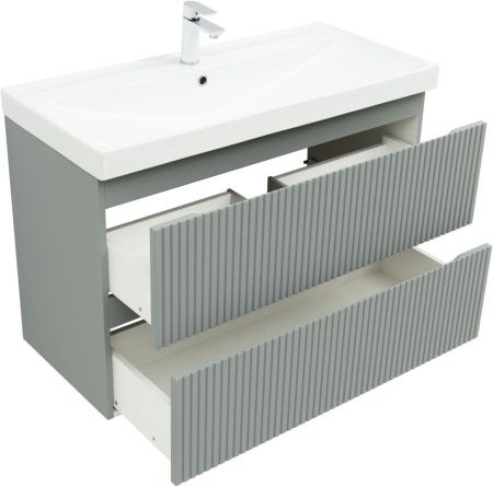Тумба под раковину Aquanet Джейн (Flat) 00335436 100х50 подвесная цвет серый