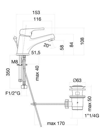 Смеситель Fiore 42CR2710 на раковину хром