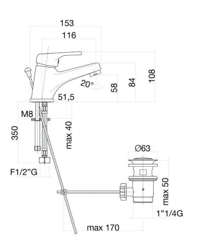 Смеситель Fiore 42CR2710 на раковину хром - фото 3