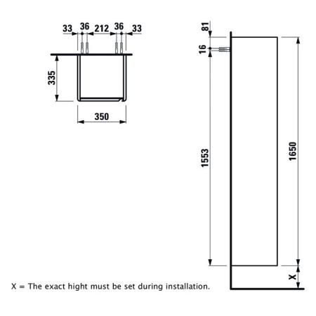 Шкаф-пенал Laufen Base 4.0303.1.110.262.1 40х170 цвет коричневый