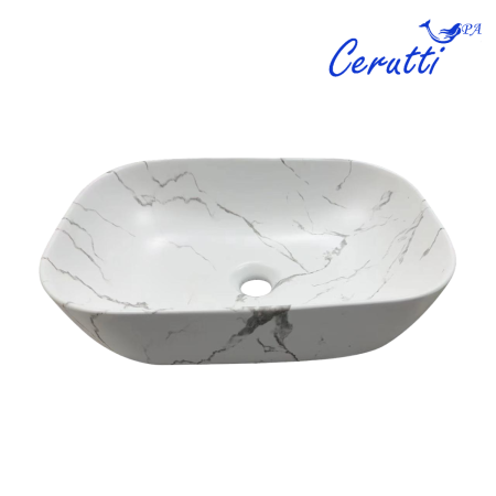Раковина из сантехнического фарфора Cerutti SPA CR8215MMW 50х30 накладная цвет белый без отверстий под смеситель