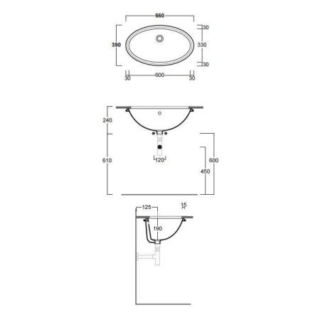Раковина из сантехнического фаянса Simas Lft Spazio LFT74bi 70х40 встраиваемая цвет белый без отверстий под смеситель