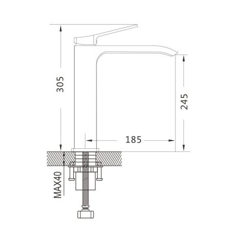 Смеситель для раковины Shevanik S4111T на столешницу оружейная сталь