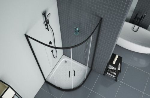 Душевой уголок Bravat Blackline BS090.1201B 90х90 стекло прозрачное профиль черный без поддона - фото 4