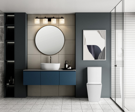 Унитаз напольный с бачком Abber Rechteck AC1210TMW белый матовый с сиденьем безободковый смыв торнадо