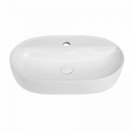 Раковина из сантехнического фаянса Abber BEQUEM AC2113 60х40 накладная цвет белый 1 отверстие под смеситель