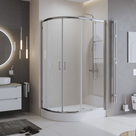 Душевой уголок BelBagno UNO-195 UNO-195-RH-2-100/80-C-Cr стекло прозрачное 5 мм
