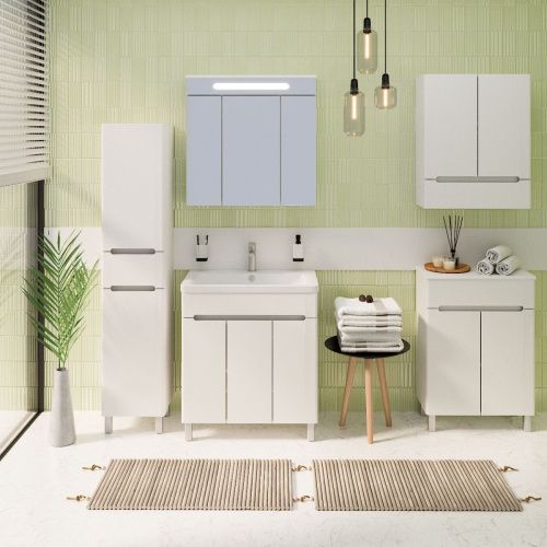 Шкаф-пенал RUNO ЛАДА 00-00001041 60х32х87 напольный цвет белый - фото 3