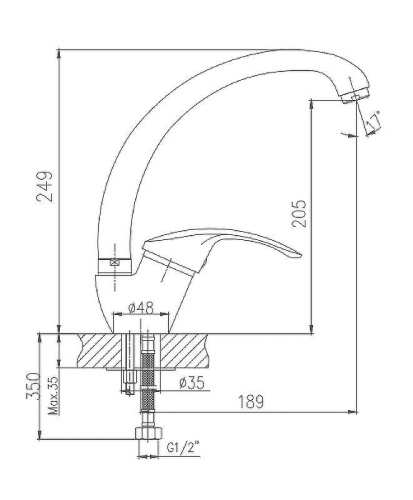 Cмеситель Haiba HB4121 на мойку хром - фото 2