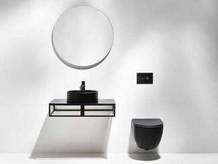 Чаша унитаза подвесная Simas TR 18 black matt цвет белый без сиденья безободковая каскадный смыв