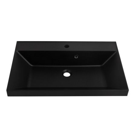 Раковина из искусственного камня BelBagno BB700/450-LV-ART-AST-NERO 70х50 накладная цвет черный 1 отверстие под смеситель