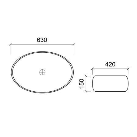 Раковина из сантехнического фарфора WesnaArt Nova 4060-NOV03 60х40 накладная цвет белый