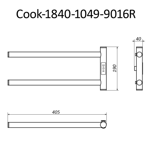 Полотенцесушитель Маргроид Cook Cook-1840-1049-9016R 41х19 электрический белый матовый - фото 5