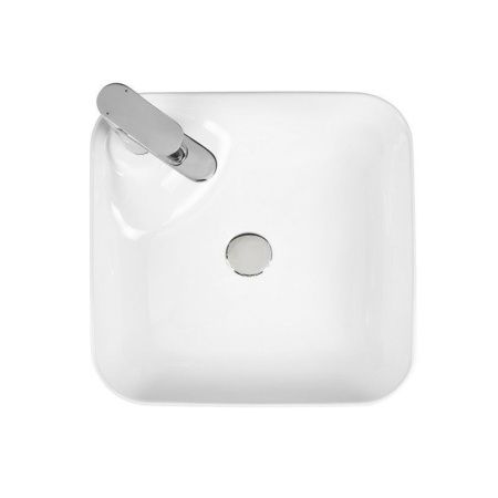 Раковина из сантехнического фарфора Bond Cube S04-430 40х40 накладная цвет белый 1 отверстие под смеситель