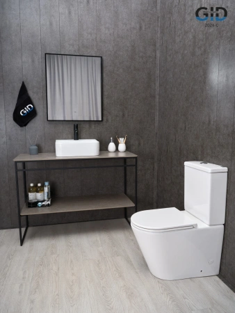 Раковина керамическая Gid Geométrico 51217 40х40 накладная цвет белый 1 отверстие под смеситель