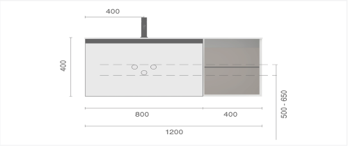 Тумба под раковину Armadi Art Quatro 790-M6-120-A-A 120х50х40 подвесная цвет антрацит - фото 2