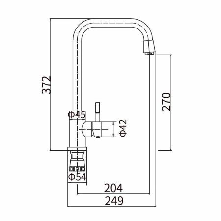 Смеситель для кухни Fashun A54909-A на мойку сатин