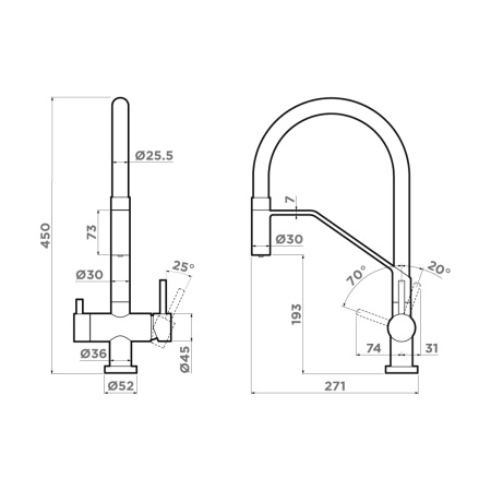 Смеситель для кухни Omoikiri Akeno 4994546 на мойку светлое золото
