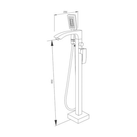 Смеситель для ванны и душа Raglo R01 R01.33 напольный хром